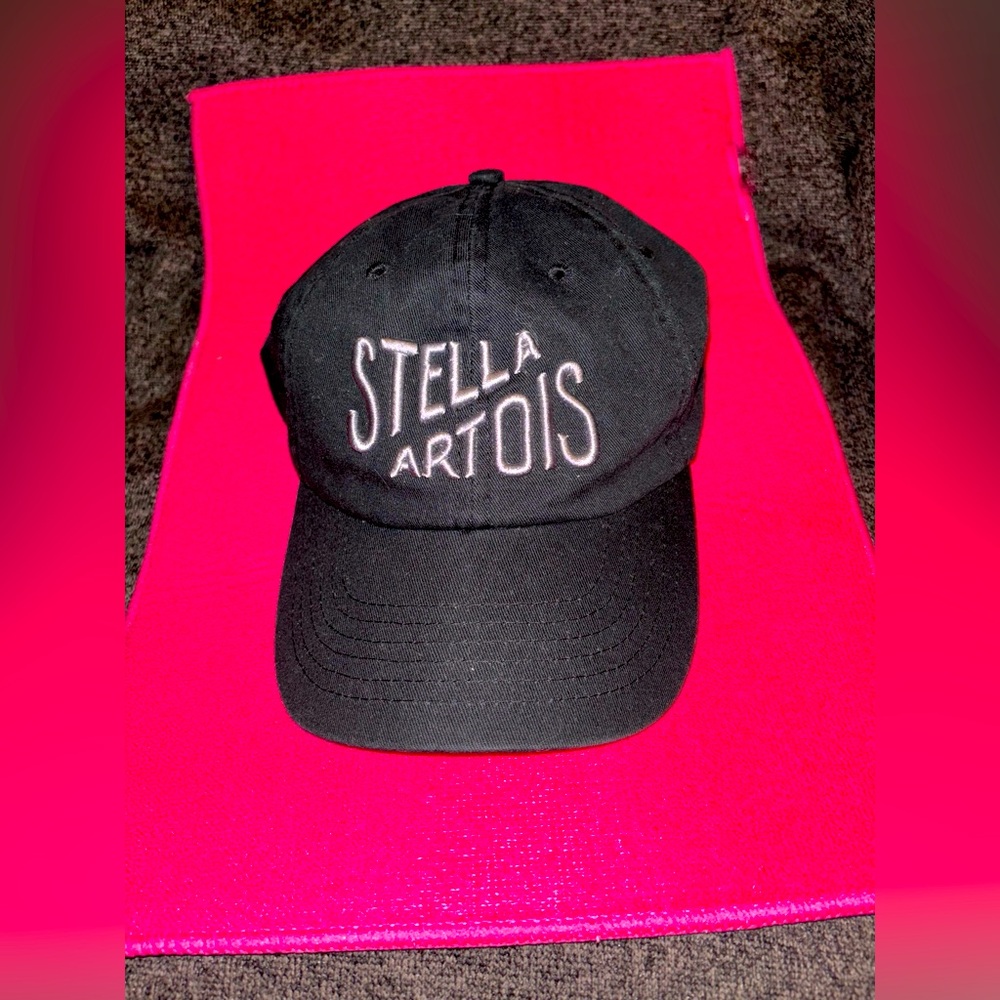 Stella Artois Signature Red Star Logo Hat - Black